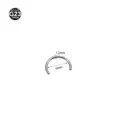 G23 titanium horseshoe piercing ring 1.2mm thickness 6mm inner diameter body jewelry piece - 1.2*6mm M0.9 - Silver