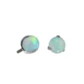 G23 titanium alloy synthetic opal piercing jewelry stud replacement top accessory opal. - Aurora Opal Bead Top / 0.9*4mm Thread / Iridescent Light Color (OP534)