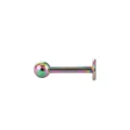 Edelstahl Regenbogen Labret Stecker Körperschmuck mit glänzendem bunten Finish - bunt