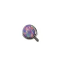 Titanium Opal Piercing Ball Body Jewelry Variant - Purple Aurora Gemstone Screw Ear Stud Top - Aurora Opal Bead Top / 0.9*3mm Thread / Iridescent Pearlescent (OP38)