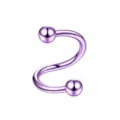 Lila Edelstahl Spiral Barbell Piercing Schmuck, Helix Ohr Lippenring mit zwei Kugeln. - Kugel / 1.2*8*3mm / Lila