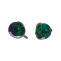G23 Titanium Jelly Opal Piercing Stud Dark Green Body Jewelry Top Accessory - New - Aurora Opal Bead Top / 0.9*5mm Thread / Dark Green (OP520)