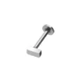 Edelstahl geometrischer Balken Labret Stecker, minimalistischer Körperpiercing Ohrschmuck. - Rechteck Silber / 1,2*4 mm M1,0