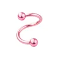 Edelstahl Spiral Piercing Ring pink Twister Barbell Lippen Knorpel Körperschmuck - Kugel / 1.2*8*3mm / Rosa