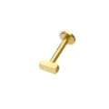 Goldfarbenes geometrisches Labret Piercing 316L Edelstahl fuer Ohr Knorpel Schmuck - Rechteck Gold / 1,2*4 mm M1,0