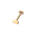 18k vergoldeter edelstahl rechteckiger labret stab ohrpiercing körperschmuck minimalistisch - Rechteck Roségold / 1,2*4 mm M1,0