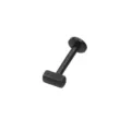 Schwarzer 316L Edelstahl Labret Stecker Piercing Schmuck mit Rechteckiger Oberseite - Rechteckig Schwarz / 1,2*4 mm M1,0