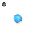G23 Titanium Blue Opal Piercing Top Internal Thread Cartilage Lip Stud Body Jewelry Part - Aurora Opal Bead Top / 0.9*3mm Thread / Iridescent Blue (OP05)
