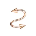 Roségold Spiral Barbell Piercing Schmuck S Form Spike Lippe Ohr Knorpel Stecker - Kegel / 1.2*8*3mm / Roségold