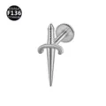 Titanium Sword Labret Stud Piercing Body Jewelry Surgical Steel Earring High Quality - 1.2*6mm / Sword Style Silver
