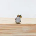 G23 Titanium Labret Stud with Zircon Flower for Cartilage Ear Piercing Jewelry - Style 3 Silver