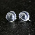 Titanium clear round ball piercing stud jewelry body piercing accessory variant display. - Clear Bead Top / 0.9*3mm Thread / Clear