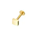 Gold Edelstahl Quadratisch Labret Stecker Piercing Knorpel Ohrring 18K Vergoldet Körperschmuck - Quadratisch / 1,2*4 mm M1,0 / Gold