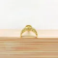 Gold moon piercing stud, textured crescent body jewelry, titanium ear and lip accessory. - 1.2*6mm / Moon Style Gold