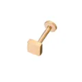Goldfarbiger quadratischer Labret Stecker Knorpel Piercing 316L Edelstahl Schmuck - Quadratisch / 1,2*4 mm M1,0 / Roségold