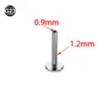 G23 Titanium Labret Stud Piercing Bar Body Jewelry Replacement Part 0.9mm 1.2mm Size Post - Threaded Base / Thread 0.9*4mm (Base 1.2mm) / Silver