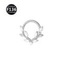 Anello Piercing Foglia Titanio F136 Clicker Cartilagine Setto Corpo Gioiello Argento - Argento Stile 10