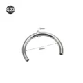 G23 Titanium Horseshoe Piercing Ring 1.2mm 16mm Body Jewelry U Shaped Barbell Part - 1.2*16mmM0.9 - Silver