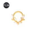 Anello da naso foglia in titanio F136 oro cartilagine piercing gioiello accessorio - Stile 10 Oro