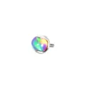 G23 Titanium Aurora Jelly Opal Piercing Top, Vibrant Color Body Jewelry Accessory. - Aurora Opal Bead Top / 0.9*4mm Thread / Iridescent Multicolor (OP512)