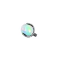 Titanium Jelly Opal Piercing Top G23 Body Jewelry Auroral Gemstone Ear Cartilage Studs. - Aurora Opal Bead Top / 0.9*4mm Thread / Iridescent White (OP533)