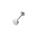 Silberner Edelstahl Labret Stift Piercing Schmuck fur Ohr Knorpel Tragus glatter Kopf. - Rund Silber / 1,2*4 mm M1,0