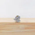 G23 Titanium Leaf Labret Stud Zircon Cartilage Earring Piercing Jewelry Variant - Style 7 Silver