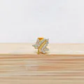 G23 titanium leaf piercing stud with sparkling cubic zirconia for cartilage and lip body jewelry - Style 7 Gold
