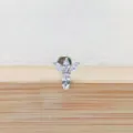 Titanio marquise ossido di zirconio fiore labret piercing variante di gioielli corporei. - Stile 6 Argento (Fiore in Strass Marquise) / 1.2*8mm
