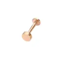 Roségold Edelstahl flache Rückseite Labret Stecker Ohr Piercing Schmuck Variante - Rund Roségold / 1,2*4 mm M1,0