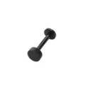 Schwarzer Edelstahl Labret Lippenpiercing Knorpel Ohrstecker Körperschmuck für Damen Herren. - Rund Schwarz / 1,2*4 mm M1,0