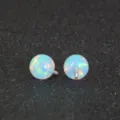 G23 Titanium Opal Piercing Ball Replacement Screw-on Body Jewelry Aurora Cartilage Ear Stud - Aurora Opal Bead Top (No Claw) / 0.9*4mm Thread / Iridescent White (OP533)