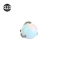 G23 Titanium 3-Claw Nebula Opal Replacement Ball Lip Cartilage Helix Piercing Stud - Aurora Opal Bead Top / 0.9*4mm Thread / Nebula Multicolor (R01)
