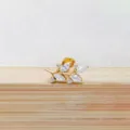 Perno piercing foglia cristallo dorato, elegante variante per cartilagine e labro in zircone. - Stile 7 Oro (Design a Ramo di Foglia) / 1.2*6mm