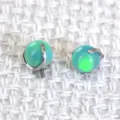 G23 titanium aurora jelly opal piercing jewelry replacement screw top for ear and lip studs 1pc - Aurora Opal Bead Top / 0.9*4mm Thread / Emerald Green (R17)