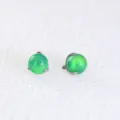 Titanium Opal Piercing Ball Body Jewelry Replacement Accessory Green Gemstone Ear Stud - Opal Bead Top (R311) / 0.9*4mm Thread / Aurora Green