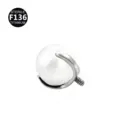 Titanium body piercing jewelry F136 sterile opal labret lip ear stud threaded accessory - Pearl Bead Top / 0.9*3mm Thread / Faux Pearl