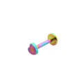 Buntes Regenbogen Edelstahl Herz Labret Piercing Stecker für Ohr und Lippe Schmuck. - Herz Mehrfarbig / 1,2*4 mm M1,0