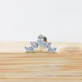 Titanium marquise cluster cartilage labret piercing earring with sparkling cubic zirconia stones. - Style 11 Silver