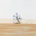 Titanium leaf zircon cartilage piercing stud, sparkling cubic zirconia labret body jewelry variant. - Silver Style 12