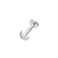 Edelstahl Mond Stern Labret Stecker Knorpel Piercing Körperschmuck in Silber Farbe - Mond Silber / 1,2*4 mm M1,0