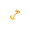 Gold 18K Vergoldet Edelstahl Mond Stern Lippenpiercing Ohrknorpel Piercing Schmuck Variante - Mond Gold / 1,2*4 mm M1,0