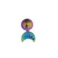 Regenbogen Edelstahl hohler Mond Stern Knorpel Piercing Stecker Labret Körperschmuck - Mond bunt / 1,2*4 mm M1,0