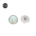 Titan F136 Opal Piercing Schmuck Top Wellen Einfassung Dermal Anchor Labret Stecker - OP17 Weißer Opal Ohne Kette / 0.9*3 mm