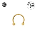 Gold Titanium Horseshoe Ring C-Bar Internal Thread Body Piercing Jewelry Options - 1.2*6*4mm Thread M0.9 / Gold