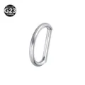 Anello per naso in titanio a forma di D piercing per corpo gioiello segmento stile moda. - Argento Lucido
