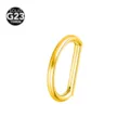 Anello per naso in titanio forma D piercing gioiello oro clicker setto corpo piercing - Oro Lucido