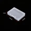 Clear plastic storage box small rectangular organizer case for tiny items and accessories. - Length 7.5cm, Width 5.3cm, Height 1.6cm