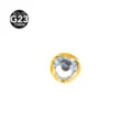 G23 Titan Piercing Schmuck wellenförmige Einfassung klarer Kristall Labret Stecker Top - Goldweiß (Nur Kopf) / 1.2*5mm