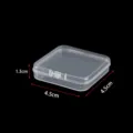 Clear plastic mini storage box, transparent square container for earplugs 4.5cm box - Length 4.5cm, Width 4.5cm, Height 1.3cm